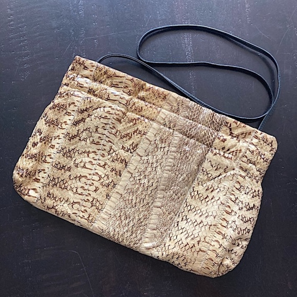 VINTAGE Snakeskin Clutch Handbag
